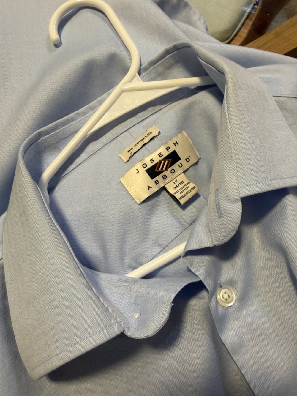 Joseph Abboud Men's Light Blue Point-Collar Dress Shirt - Picture 6 of 10